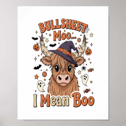 Grappige Halloween Koe Bullsheet Ik bedoel Poster (Voorkant)