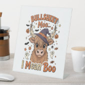 Grappige Halloween Koe Bullsheet Ik bedoel Reclamebord Met Voetstuk (Insitu)