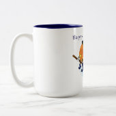 Grappige Halloween Koffie Mok Heks Pompoen Vliegen (Links)