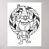 Grappige Halloween konijn kleurplaat Poster (Voorkant)