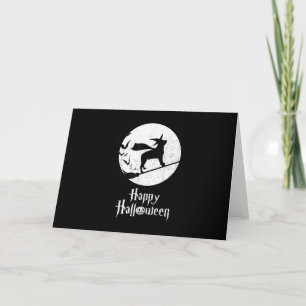 Grappige Halloween Kostuum Heks Rottweiler Hondenl Feestdagen Kaart