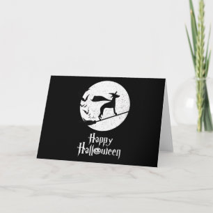 Grappige Halloween Kostuum Heks WHIPPET Hond Liefh Feestdagen Kaart