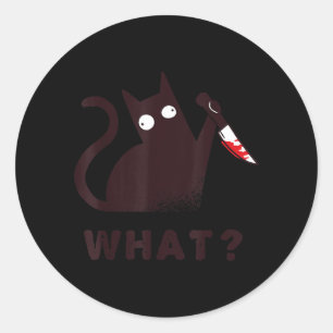 Grappige Halloween Kostuum Kleren Mes Moord Zwart Ronde Sticker