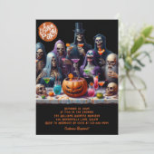 Grappige Halloween kostuum party uitnodiging (Staand voorkant)