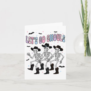 Grappige Halloween laat gaan Ghouls Dancing Skelet Kaart