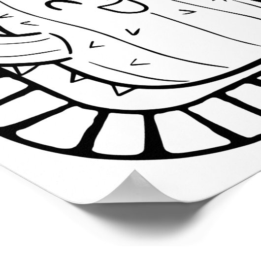 Grappige Halloween Lachende Cactus Kleurplaat Poster (Hoek)