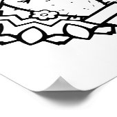 Grappige Halloween Lachende Cactus Kleurplaat Poster (Hoek)