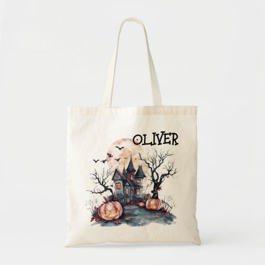 Grappige Halloween Landschappen Trick or treat Cus Tote Bag (Voorkant)