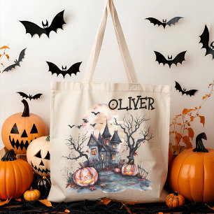 Grappige Halloween Landschappen Trick or treat Cus Tote Bag