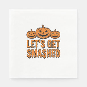 Grappige Halloween Laten we de Pompoen Vermorzelen Servet