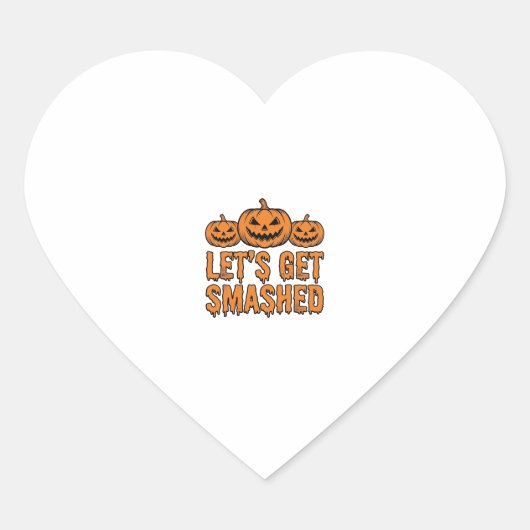 Grappige Halloween Laten we kapot gaan Pompoen Hart Sticker (Voorkant)