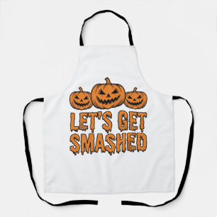 Grappige Halloween Laten we kapot gaan Pompoen Schort