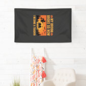 Grappige Halloween Leraar Bezem Gebroken Ontwerp ( Spandoek (Insitu)