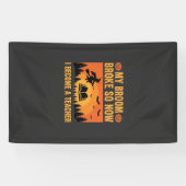 Grappige Halloween Leraar Bezem Gebroken Ontwerp ( Spandoek (Horizontaal)
