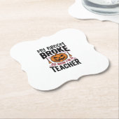 Grappige Halloween Leraar Bezem Gebroken Vector De Kartonnen Onderzetters (Gekanteld)