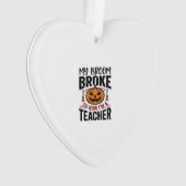 Grappige Halloween Leraar Bezem Gebroken Vector De Ornament (voorkant)
