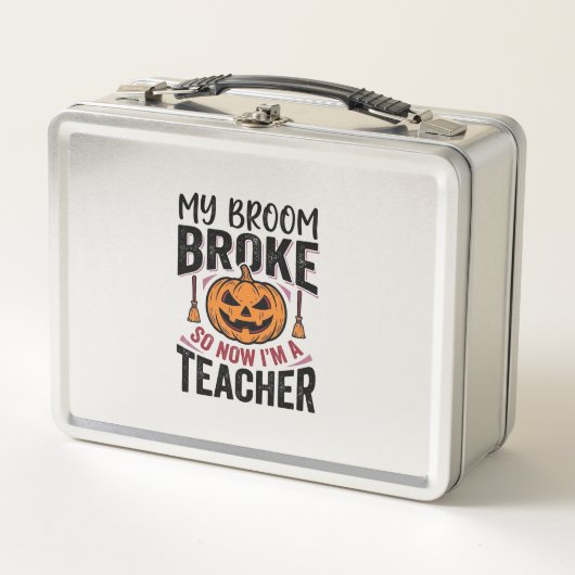 Grappige Halloween Leraar Bezem Gebroken Vector On (Voorkant)