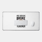 Grappige Halloween Leraar Bezem Gebroken Vector On Bureaumat (Keyboard & Muis)
