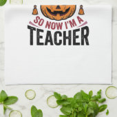 Grappige Halloween Leraar Bezem Gebroken Vector On Theedoek (Gevouwen)