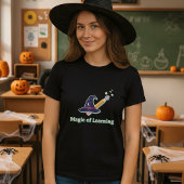 Grappige Halloween Leraar Gift Magie van het Leren T-shirt