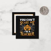 grappige Halloween Leraar toevoegen sentiment Notitiekaartje (Voorkant / Achterkant in situ)