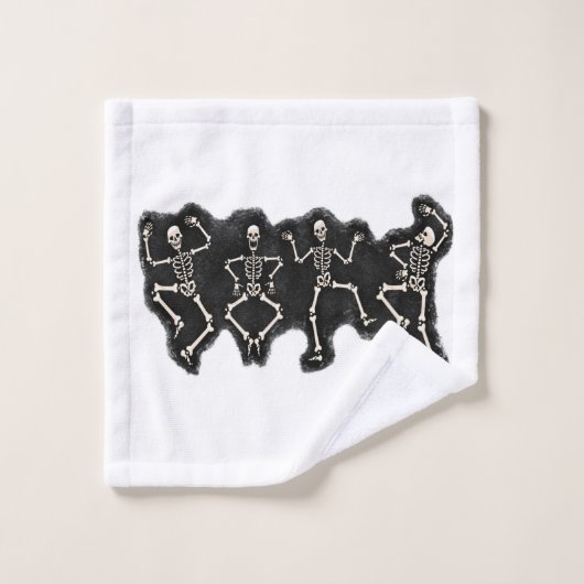 Grappige Halloween Lover Dans met het Skelet Bad Handdoek (Wasdoekje)