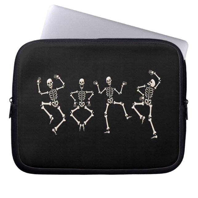 Grappige Halloween Lover Dans met het Skelet Laptop Sleeve (Voorkant)