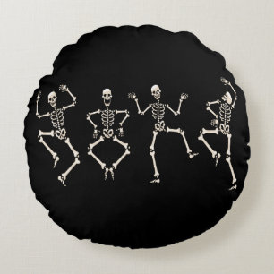 Grappige Halloween Lover Dans met het Skelet Rond Kussen