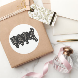 Grappige Halloween Lover Dans met het Skelet Ronde Sticker