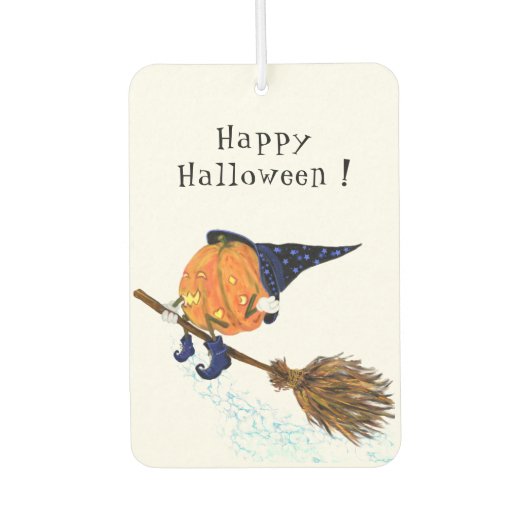 Grappige Halloween luchtverfrisser heks pompoen vl (Voorkant)
