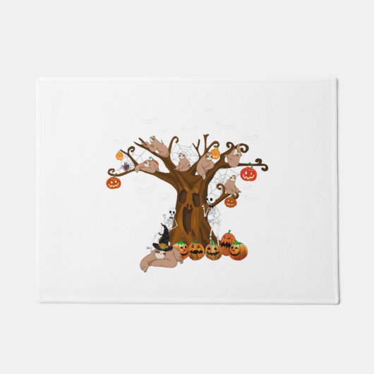 Grappige halloween luiaard spooky halloween boom deurmat (Voorkant)