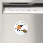Grappige Halloween Magnet Witch Pumpkin Vliegen (Insitu (Vaatwasser))
