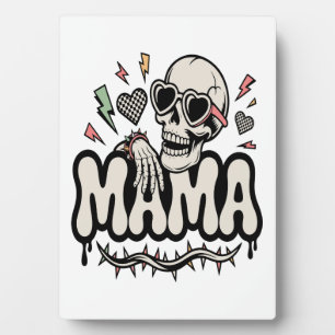 Grappige Halloween Mama Cool Schedel Fotoplaat