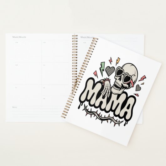 Grappige Halloween mama cool skelet Planner (Display)