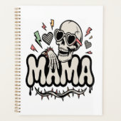 Grappige Halloween mama cool skelet Planner (Voorkant)