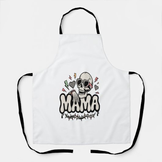 Grappige Halloween mama cool skelet Schort (Voorkant)