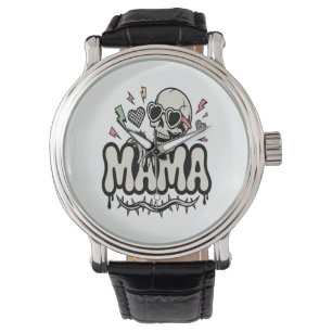 Grappige Halloween Mama Cool Skull Horloge