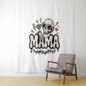 Grappige Halloween Mama Cool Skull Wandkleed (In situ)