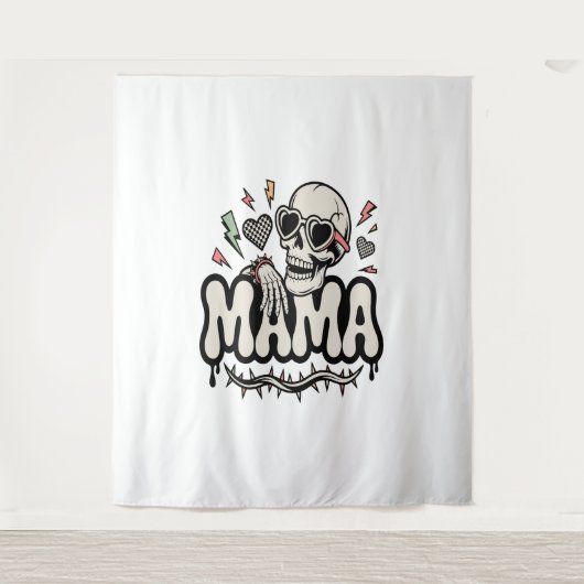 Grappige Halloween Mama Cool Skull Wandkleed (Voorkant)