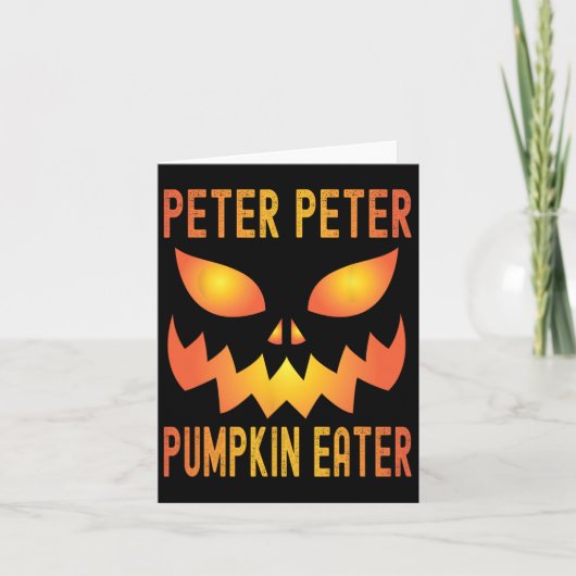 Grappige Halloween-matchingkostuum Peter Pumpkin E Kaart (Voorkant)