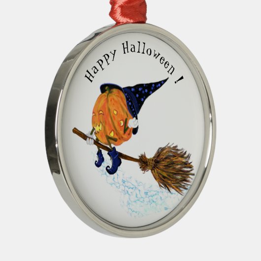 Grappige Halloween Metal Ornament Witch Pumpkin (Rechts)