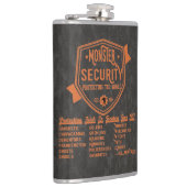 Grappige Halloween Monster Security Moed Heupfles (Rechts)