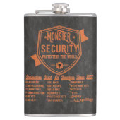 Grappige Halloween Monster Security Moed Heupfles (Voorkant)