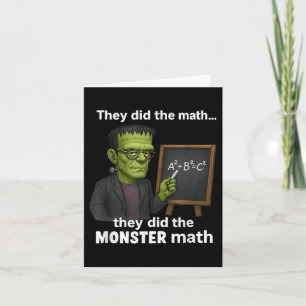 Grappige Halloween Monster Wiskunde Pun, Teacher H Kaart
