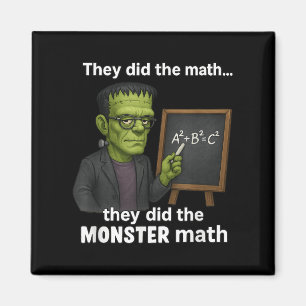 Grappige Halloween Monster Wiskunde Pun, Teacher H Magneet