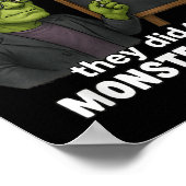 Grappige Halloween Monster Wiskunde Pun, Teacher H Poster (Hoek)