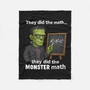 Grappige Halloween Monster Wiskunde Woordspeling,  Fleece Deken