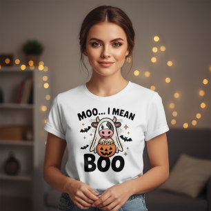 Grappige Halloween   Moo Ik bedoel Boe Schattig Ge T-shirt