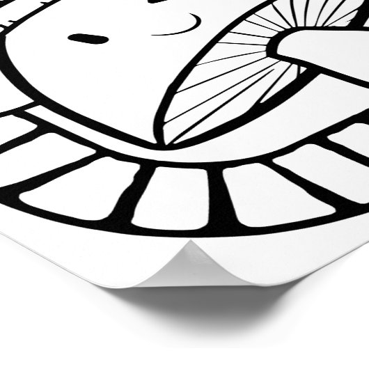 Grappige Halloween Mushroom Kleurplaat Poster (Hoek)