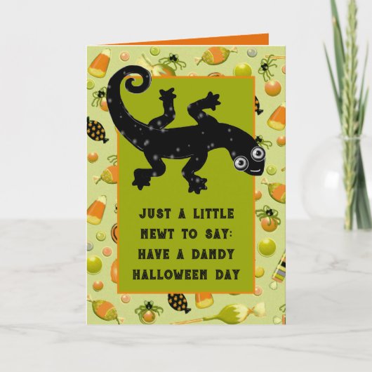 Grappige Halloween Newt Kaart (Voorkant)